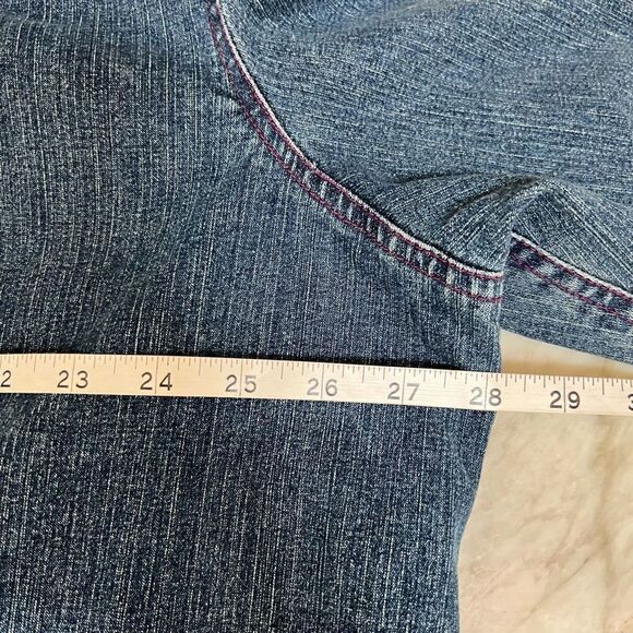 Choices woman denim open front jacket with tweed trim size 3X - Picture 5 of 6